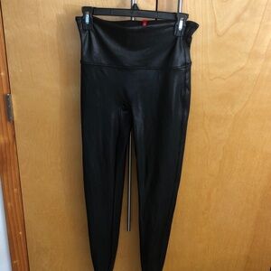 Black Faux Leather Leggings brand new large -X-Large stretchy full length